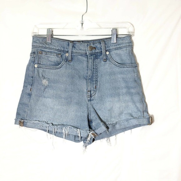 Madewell High Rise Denim Shorts Size 26 Raw Hem - Picture 1 of 9